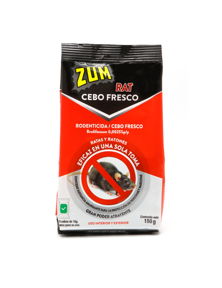 ZUM RAT CEBO FRESCO BROMADILONA 150 GR (caja de 12 un)