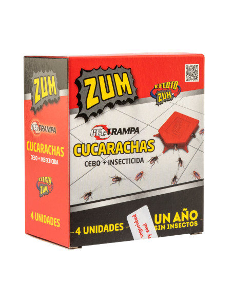 ZUM GEL TRAMPA CUCARACHAS CEBO + INSECTICIDA 4 UN. (caja de 8 un)