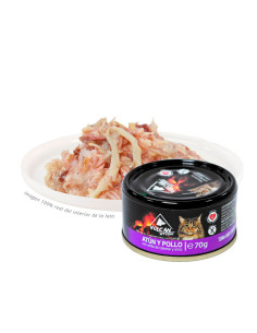 VOLCÁN ATUN Y POLLO CON CALAMAR Y ARROZ 70 GR (caja de 24 un)